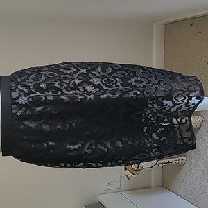 Skirt in faux Leather n Lace